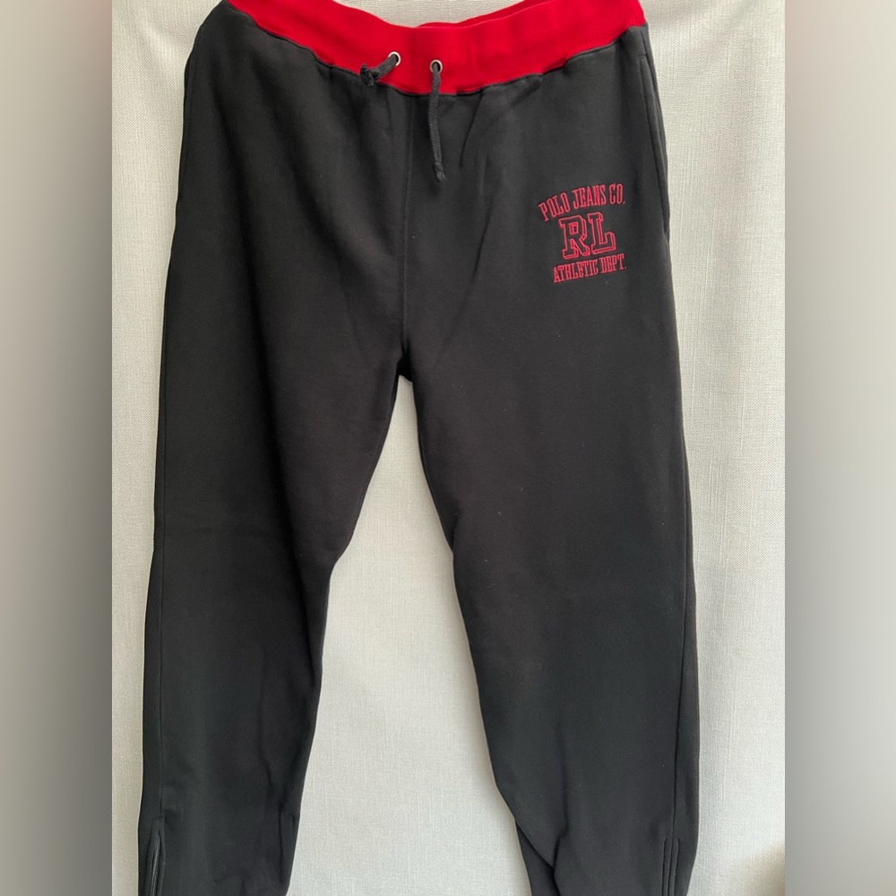 Men's "Polo Jean Company" Black Jogging Pants